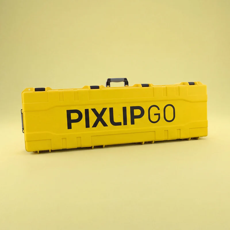 PIXLIP GO Travel Case Transportkoffer Gelb mit Griff