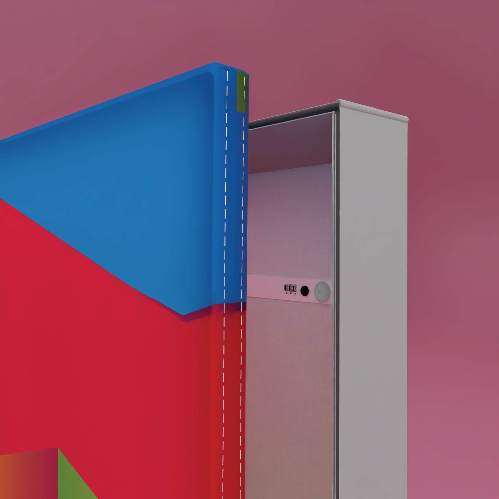 Detailansicht des Textildrucks der PIXLIP POP Lightbox mit umlaufendem Keder zur Befestigung im Rahmen