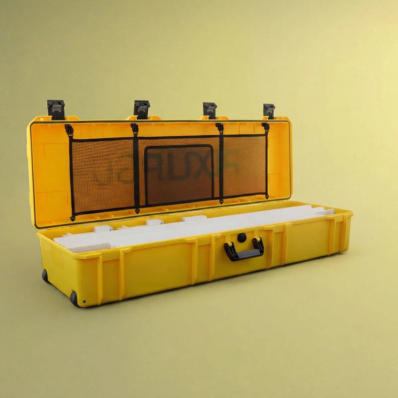 Geöffnetes PIXLIP GO Transportkoffer Hardcase mit Innenaufteilung