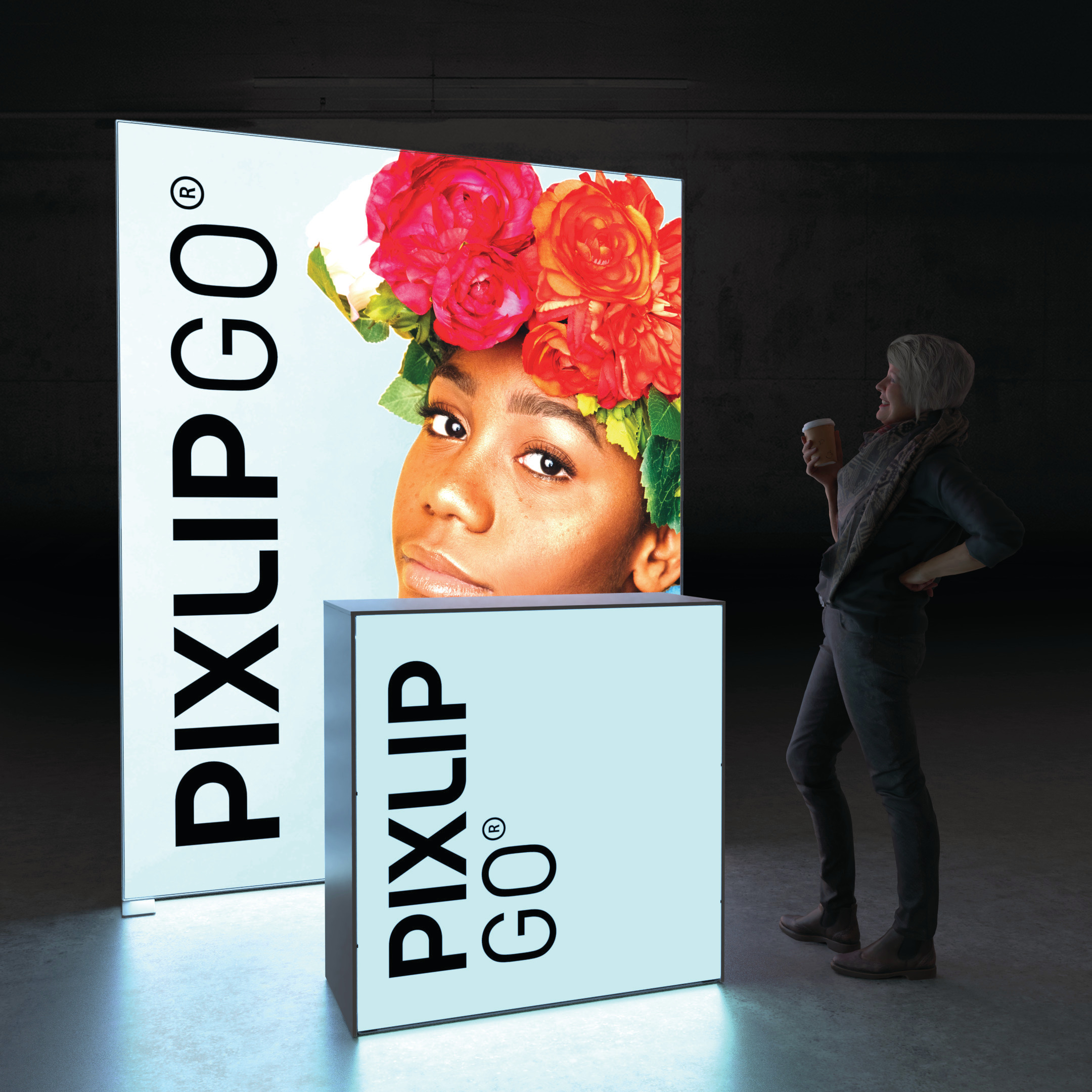 PIXLIP GO LED Mobiler Promostand HL20